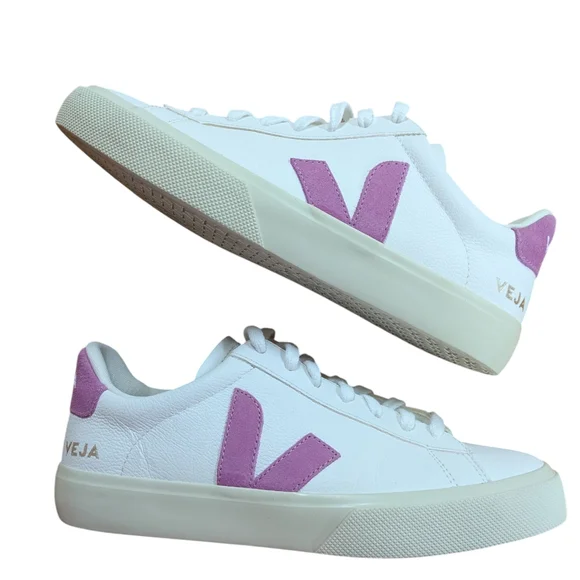 Veja Campo Leather White Mulberry Sneakers Size 39 - Picture 4 of 15